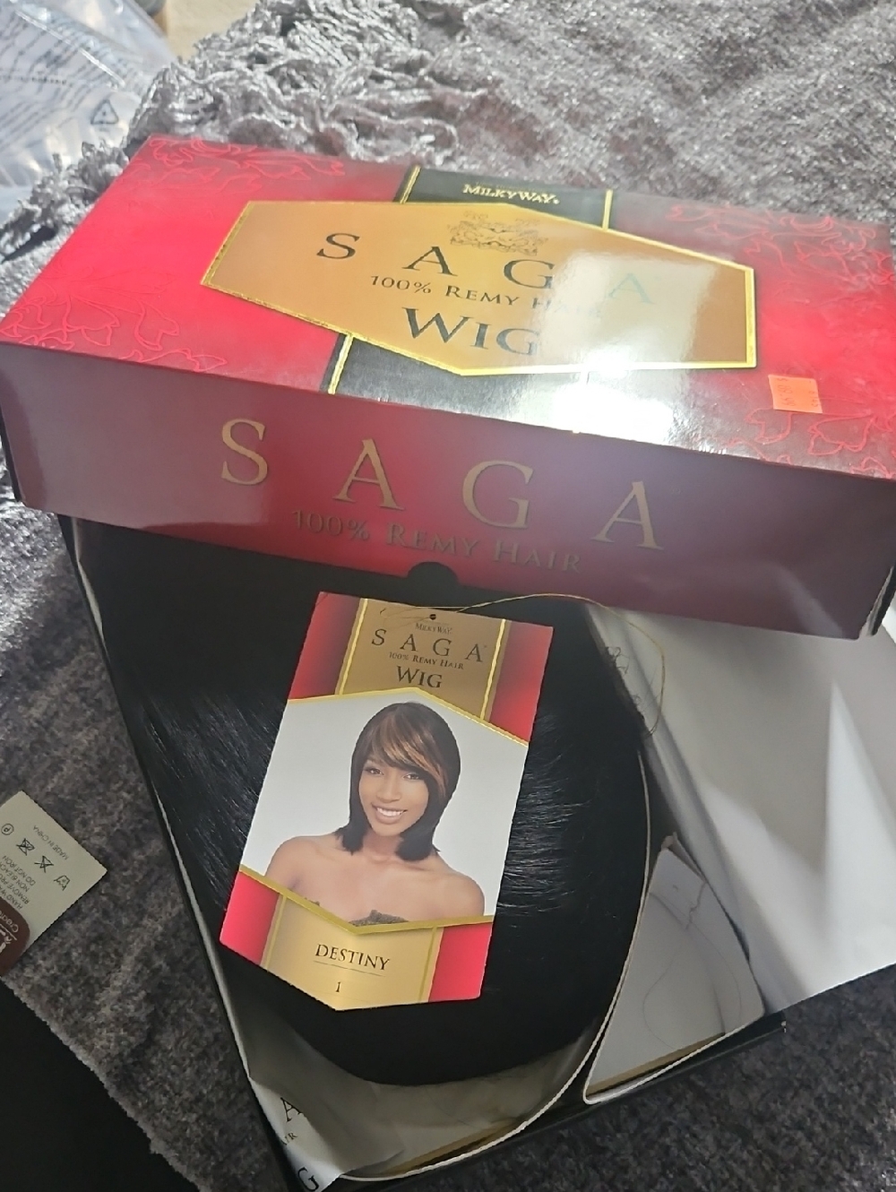 Saga Destiny Women's Black Remy Hair Wig - Sleek Natural Look,color#1 all black